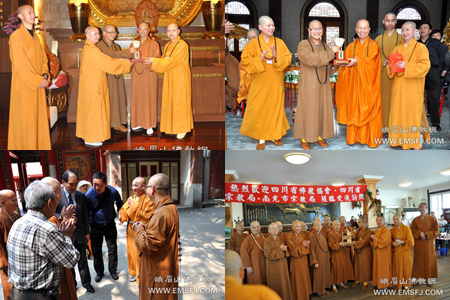 参访慈光寺（左上）、妙法禅寺（右上）、开元寺（左下）、台湾中华比丘尼协进会（右下）