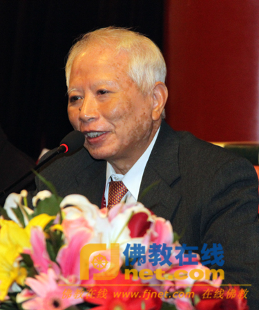 台湾中华佛教居士会副理事长郑振煌教授在会见中发言